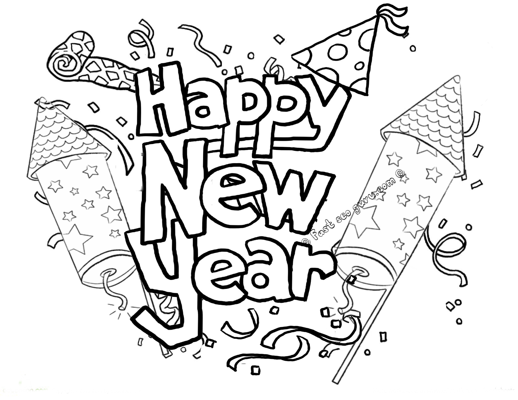 New Year Colouring Sheets 2015 | New Calendar Template Site